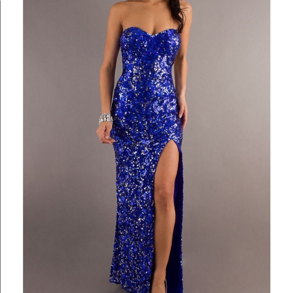 Royal Blue Sequin evening gown